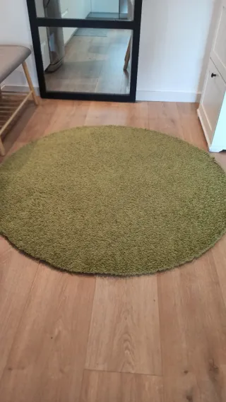 Alfombra redonda verde tela
