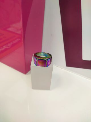 Anillo acero colores tipo sello T25