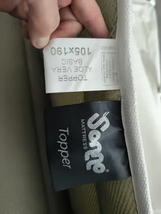 Topper Aloe Vera 105x190 cm sin uso