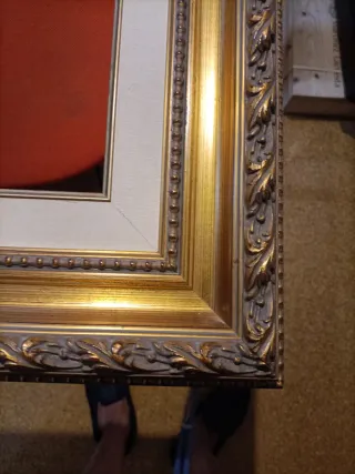 Marco dorado madera espejo o cuadro