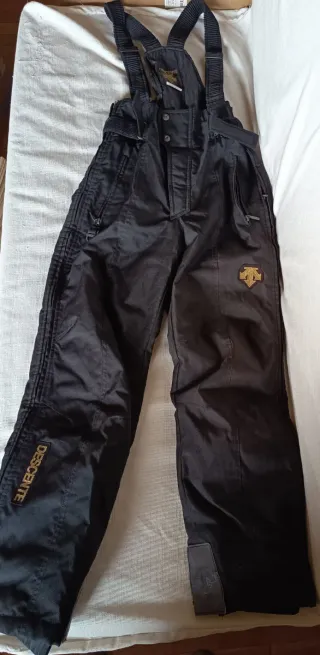 Pantalón negro de esquí con tirantes Descente