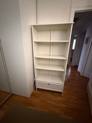 Librería blanca 4 baldas + cajón