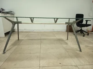 Mesa Escritorio Cristal y Metal