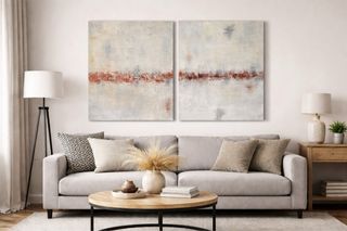 Cuadros Abstractos Beige y Dorado