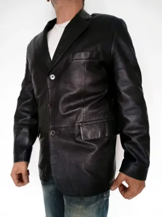 Americana de piel genuina Talla M Medidas indicada