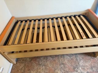 Cama doble madera y metal