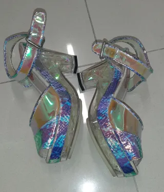 Sandalias plataforma mujer multicolor