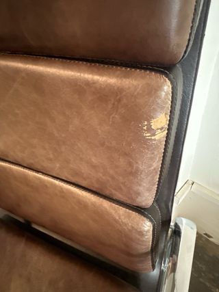 Silla de oficina/ despacho piel sintética marrón