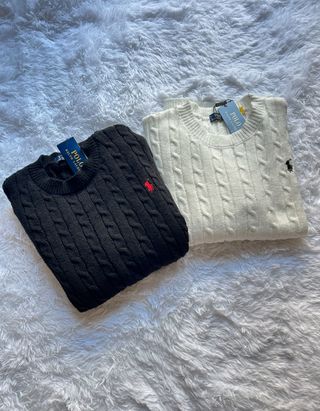 2 Maglioni Ralph Lauren Taglia M Nero Bianco