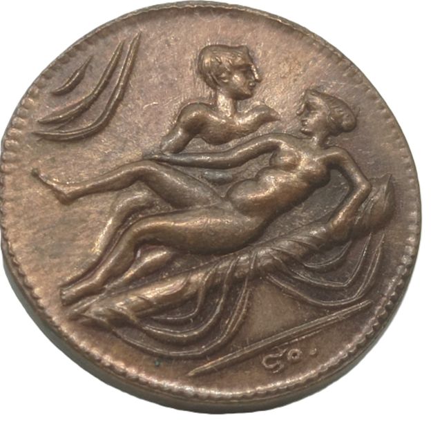 Réplica de moneda romana Spintrie del sexo COD E12