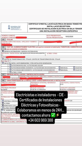 Certificado de instalación eléctrica (Boletín) CIE