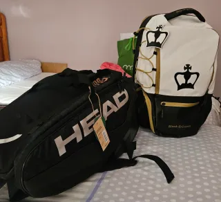 Mochila y Paletero HEAD Black Crown Nuevos