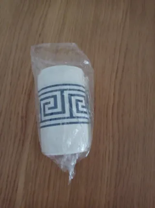 Cenefa de tela con diseño griego