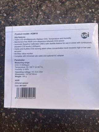 Monitor CO2 AQM10 SEI Nuevo sin abrir