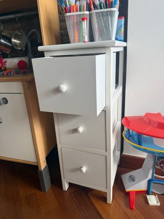 Mueble de madera blanco 3 cajones