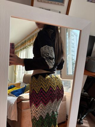 Falda de lentejuelas zig-zag