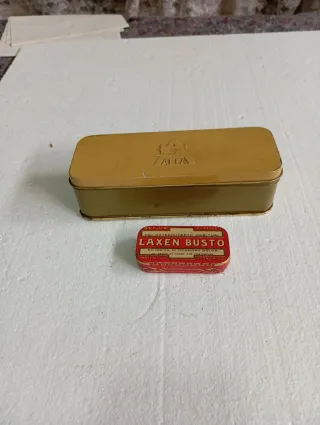 Scatole metalliche antiche Alfa e Laxen Busto