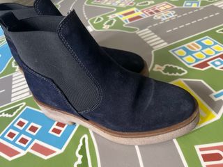 Botines Zendra Piel Azul Marino