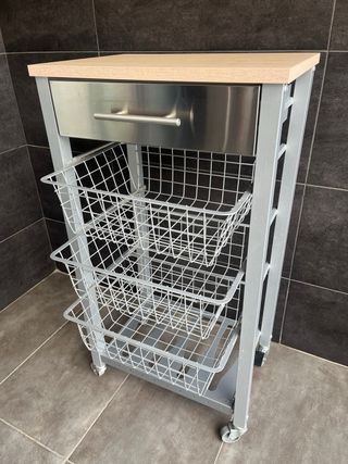 Mueble verdulero auxiliar con ruedas