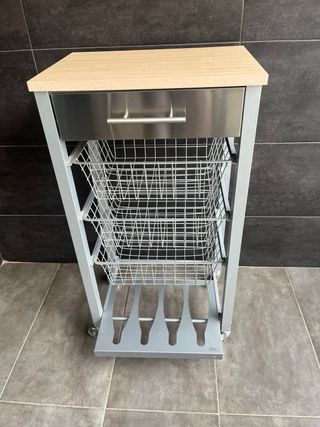 Mueble verdulero auxiliar con ruedas