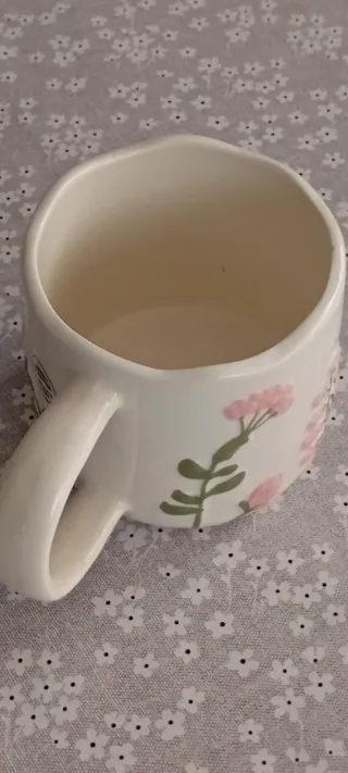 Taza XL cerámica floral rosa