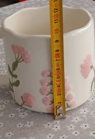 Taza XL cerámica floral rosa