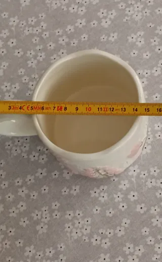 Taza XL cerámica floral rosa
