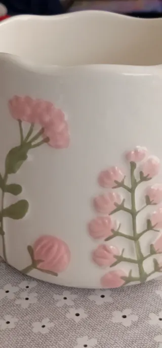 Taza XL cerámica floral rosa