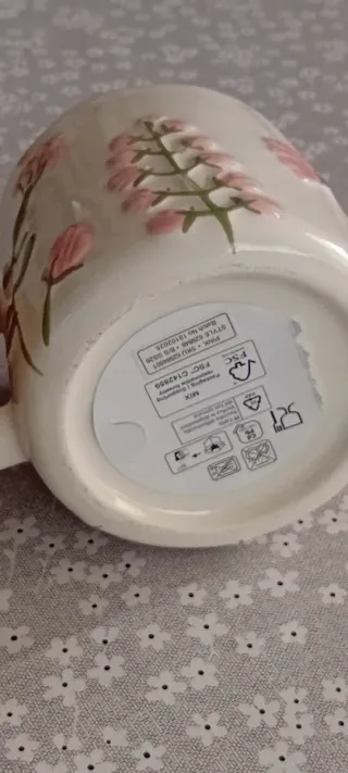 Taza XL cerámica floral rosa