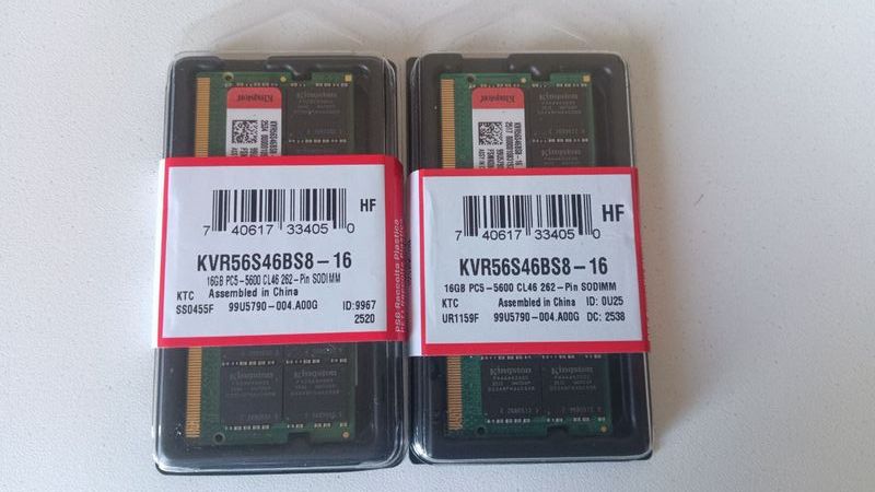 32GB (2x16GB) DDR5 5600 SODIMM Kingston