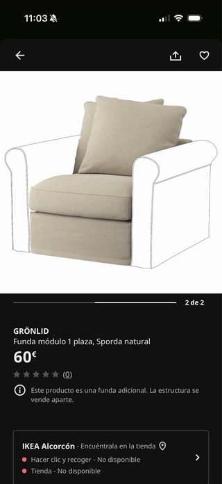 Poltrona IKEA GRÖNLID beige in tessuto