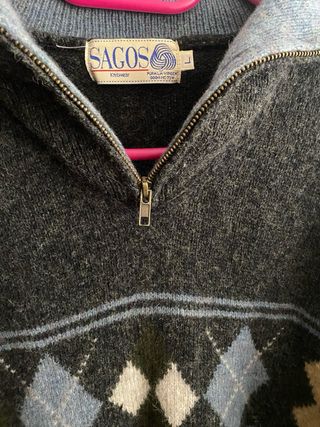 Jersey Sagos de lana gris con rombos