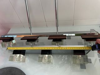 Lámpara colgante madera y metal 2 unidades