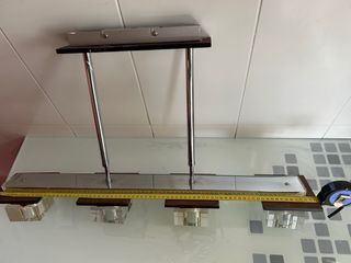 Lámpara colgante madera y metal 2 unidades