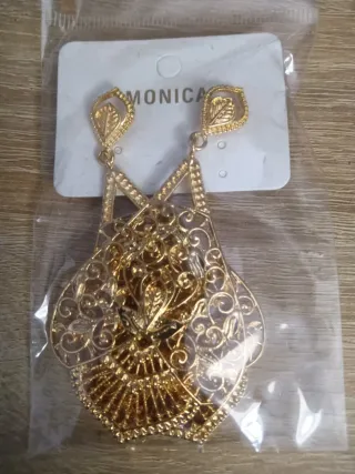 Pendientes flamenca dorados Mónica