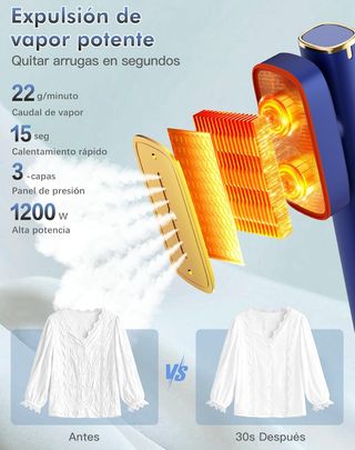 Plancha Vertical Vapor Azul