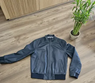 Corty Bennett Bomber Piel Auténtica – Negro M