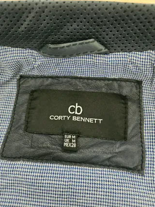 Corty Bennett Bomber Piel Auténtica – Negro M