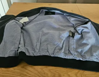 Corty Bennett Bomber Piel Auténtica – Negro M