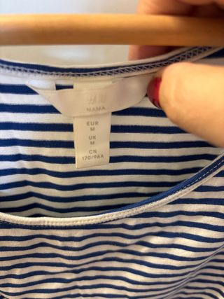 Camiseta de lactancia rayas azul y blanco