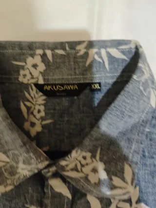 Camisa floral hombre azul y blanco