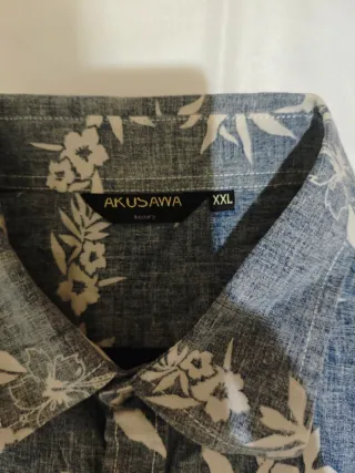 Camisa floral hombre azul y blanco