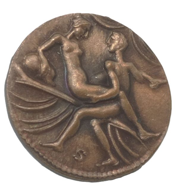 Réplica de moneda romana Spintrie del sexo COD E15
