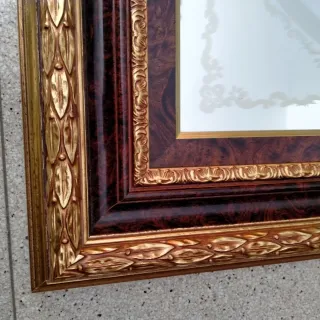 Cuadro Crucifijo Madera y Dorado