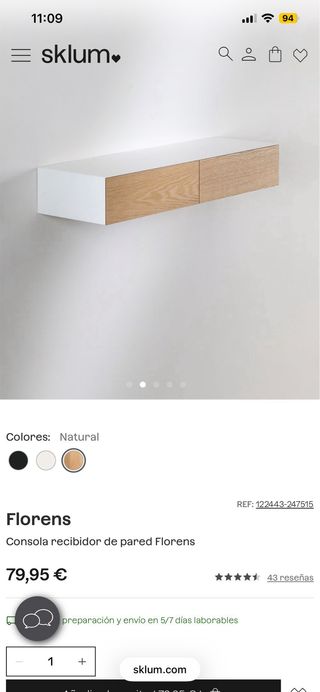 Consola recibidor madera y blanco