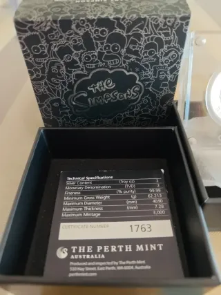 Moneda 2 oz Bart Simpson The Simpsons