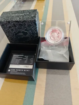 Moneda 2 oz Bart Simpson The Simpsons