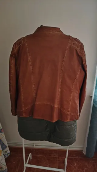 Chaqueta Piel Mujer Talla 48 Marrón