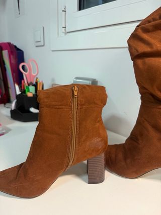 Botas altas marrones de ante