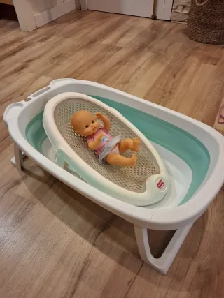 Bañera bebé plegable + adaptador recién nacido